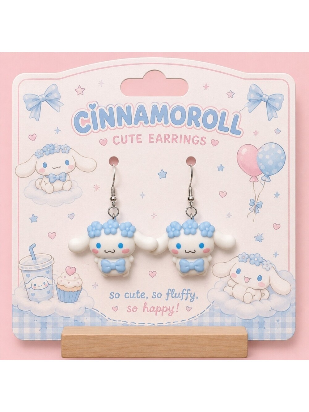 Kawaii Sanrio Hello Kitty Cute Cinnamaroll Hypoallergenic Dangle Earrings